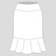 Střih - dámská volánová sukně FLAIR (velikosti 32 - 60)
