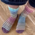 Návod na dámské pletené ponožky STRIPE (velikost 38)