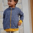Střih - dětská mikina na zip se stojáčkem a kapsami