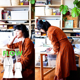 Střih - dámské zavinovací šaty FLOW (velikosti 32–60)