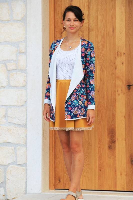 Jednoduchý střih na dámský cardigan RAW EDGE