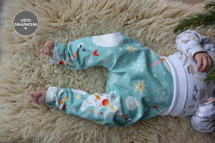 Střih - dětské tepláčky s kulatým sedem - ušila Jana B.