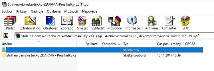 Jak otevřít soubor ZIP se střihy