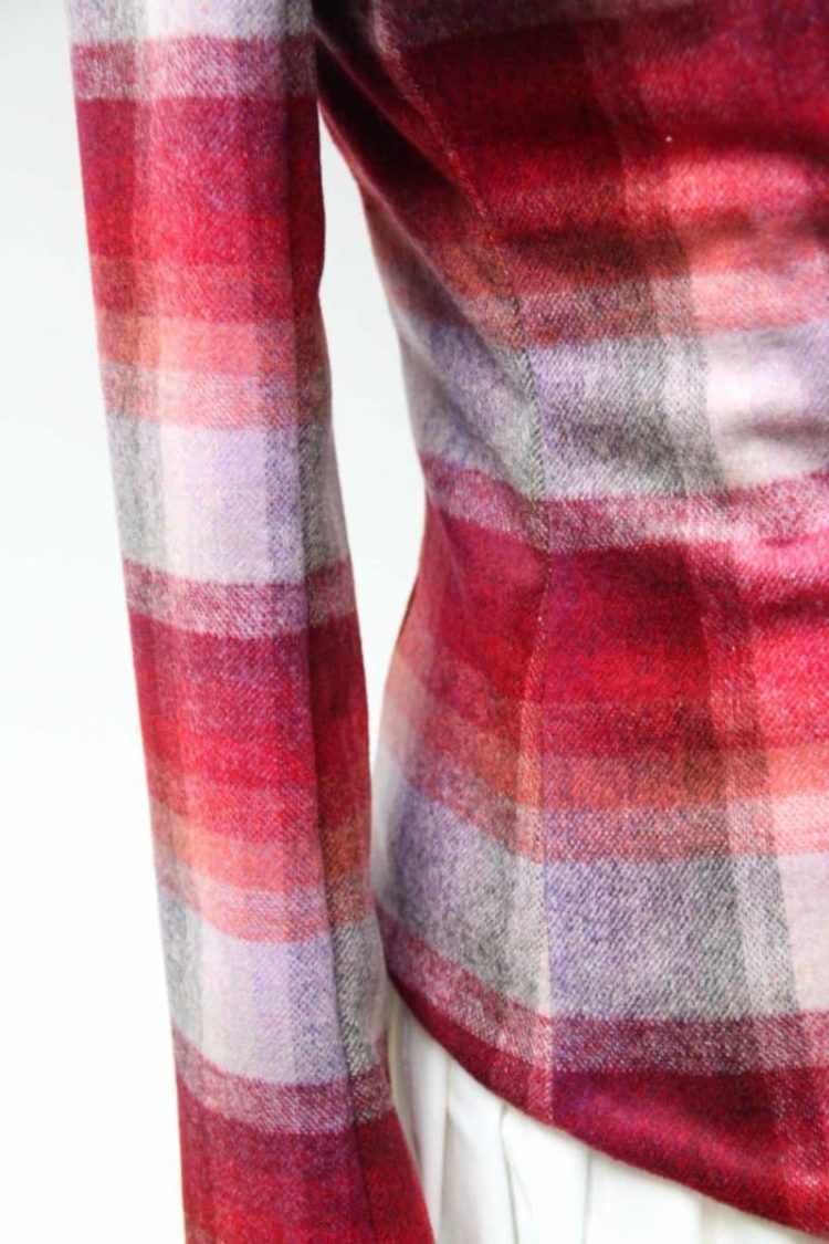 Sesazené švy na kostičku přesně :) Jarní kabátek, střih 104 A Burda Style 1/2015