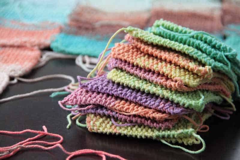 Projekt leden / únor 2017 - ručně pletená deka ve stylu patchwork