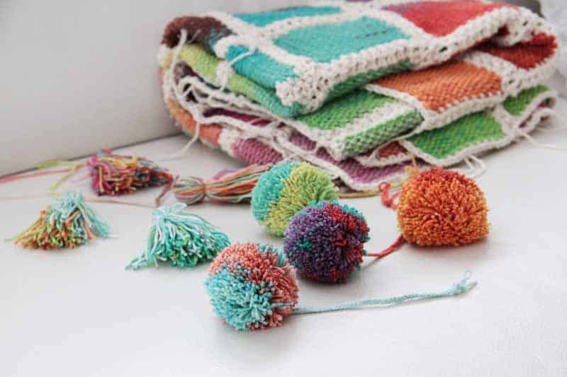 Projekt leden / únor 2017 - ručně pletená deka ve stylu patchwork