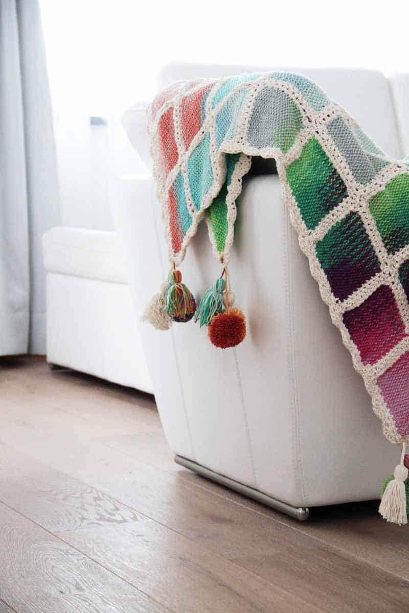 Projekt leden / únor 2017 - ručně pletená deka ve stylu patchwork