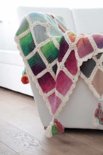 Projekt leden / únor 2017 - ručně pletená deka ve stylu patchwork