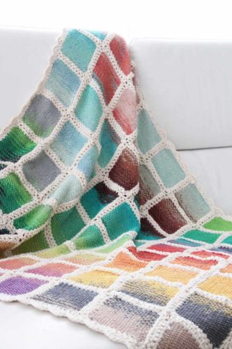 Projekt leden / únor 2017 - ručně pletená deka ve stylu patchwork