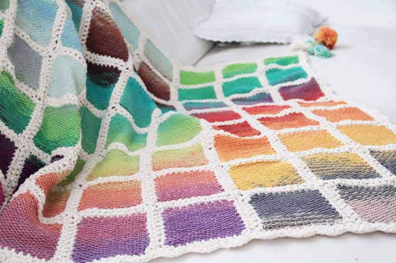 Projekt leden / únor 2017 - ručně pletená deka ve stylu patchwork