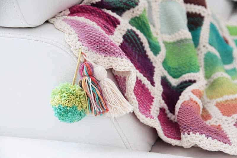 Projekt leden / únor 2017 - ručně pletená deka ve stylu patchwork