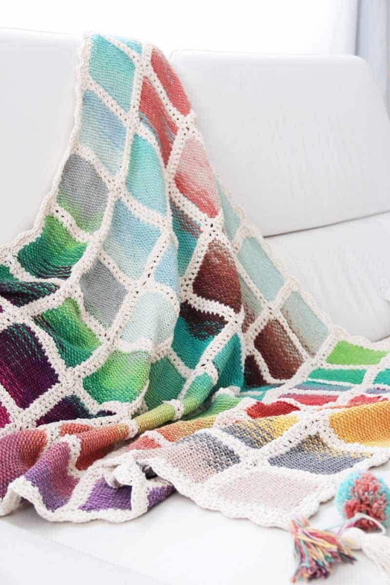 Projekt leden / únor 2017 - ručně pletená deka ve stylu patchwork