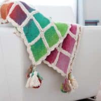 Projekt leden / únor 2017 - ručně pletená deka ve stylu patchwork