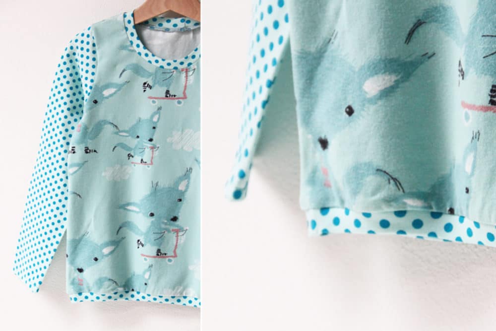 Střih na dětské triko s dlouhým rukávem